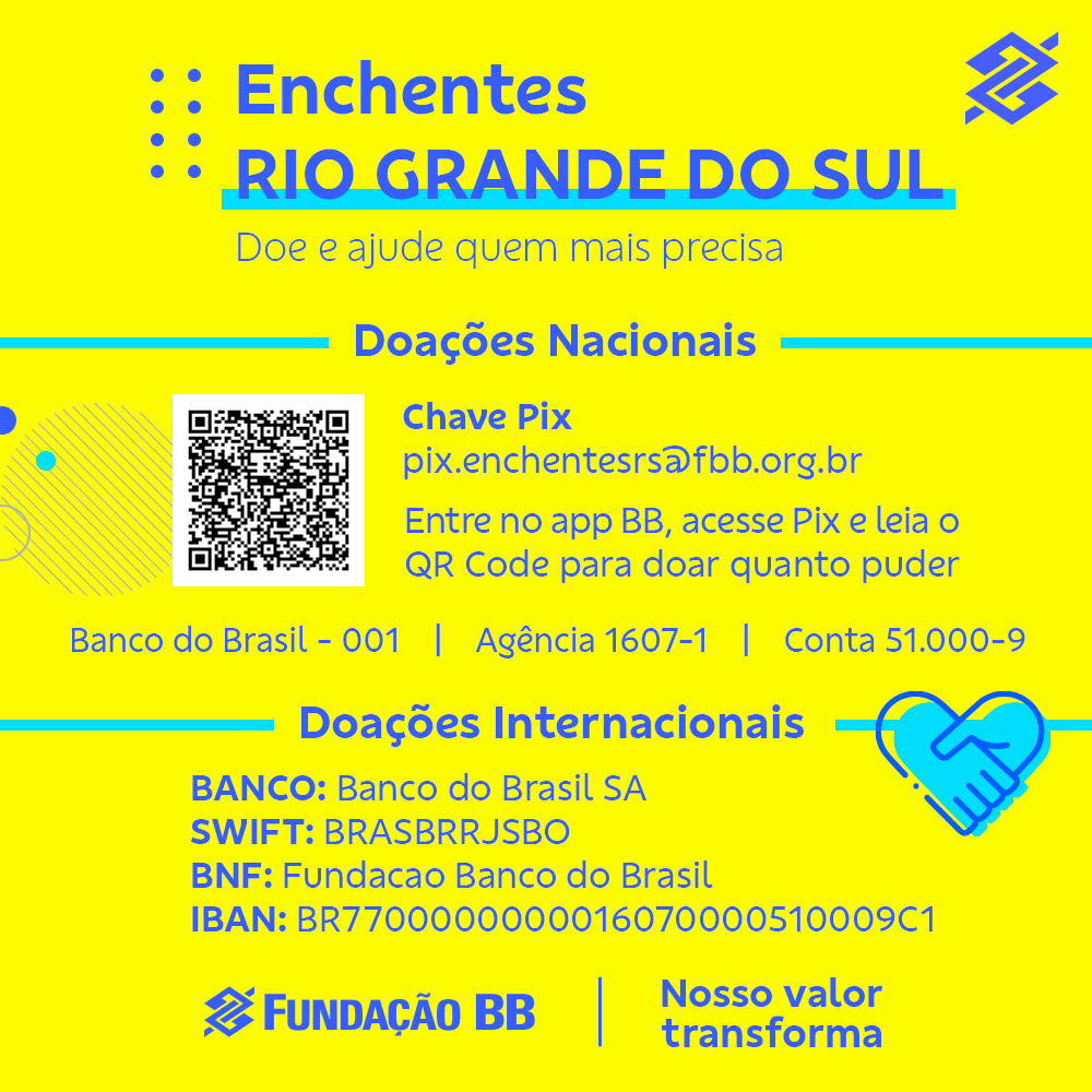 Card para doação Enchentes Rio Grande do Sul